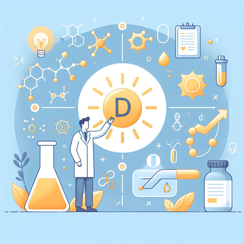 비타민D 합성과 자외선 노출 시간의 관계를 보여주는 과학적 다이어그램