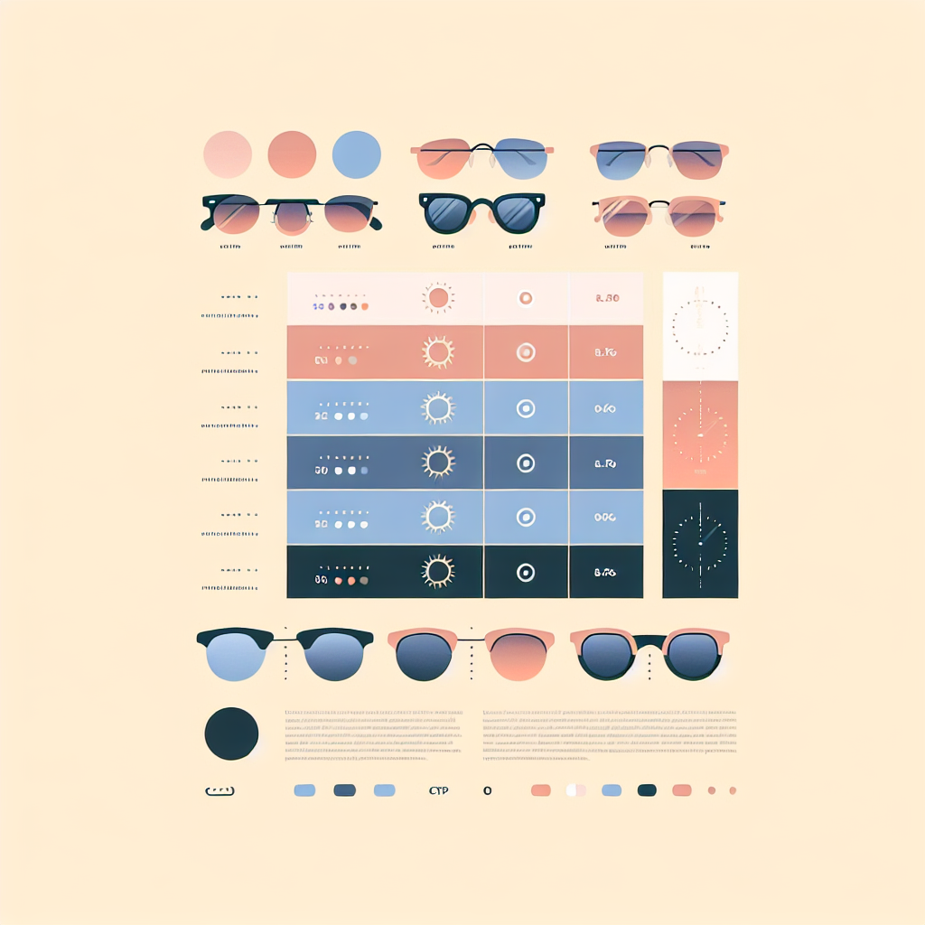 다양한 타입의 선글라스 렌즈별 UV 차단율 비교 차트