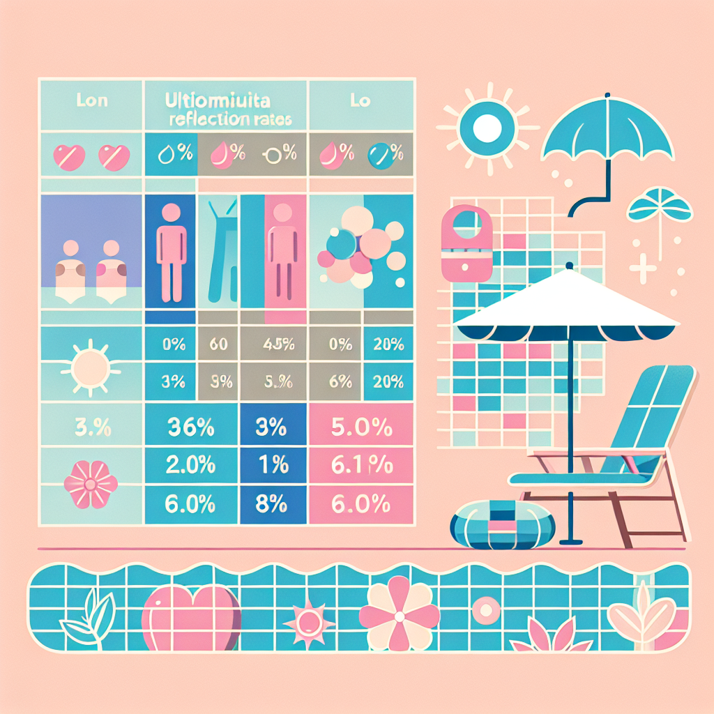 수영장 유형별 자외선 반사율 비교 차트