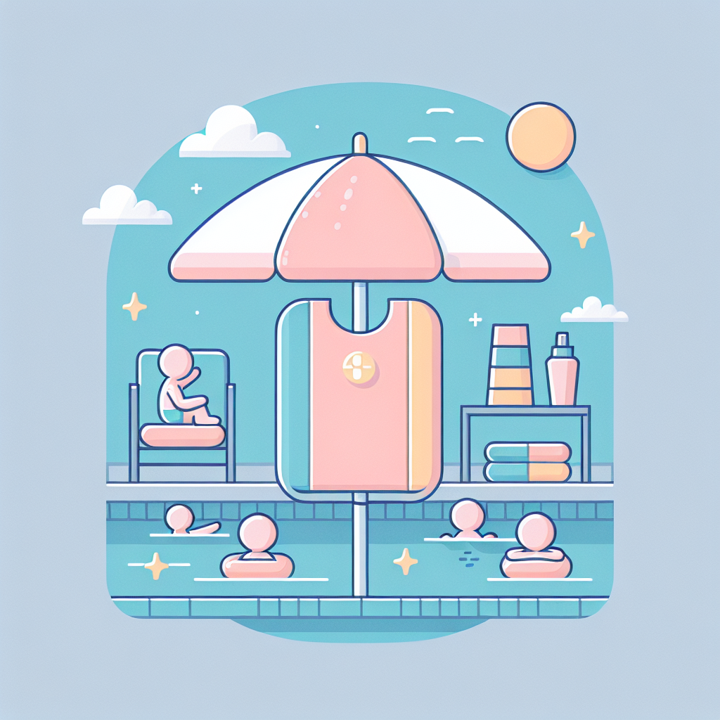 어린이 수영장 자외선 차단 보호 장비