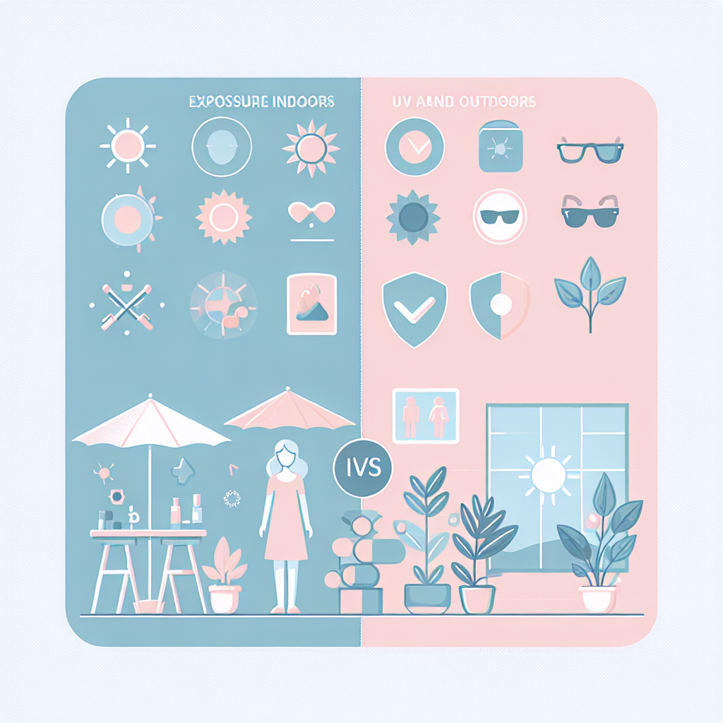 실내외 자외선 노출량 비교 차트