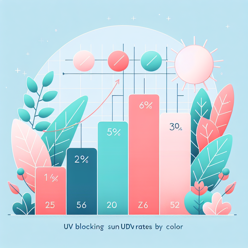 색상별 자외선 차단율 비교 그래프