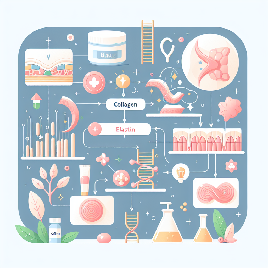 콜라겐과 엘라스틴 분해 과정 도식화