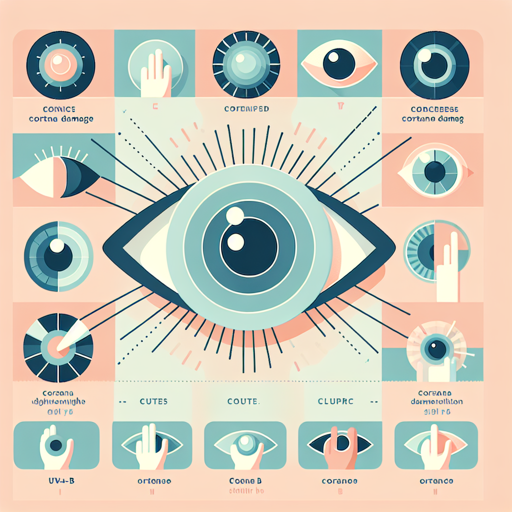 UV-B 파장별 수정체 투과율과 손상 정도