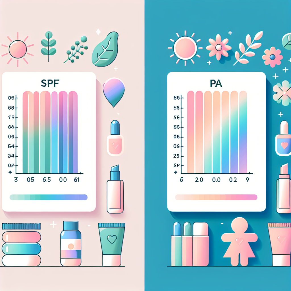 SPF와 PA 차이점을 보여주는 자외선 스펙트럼 비교표