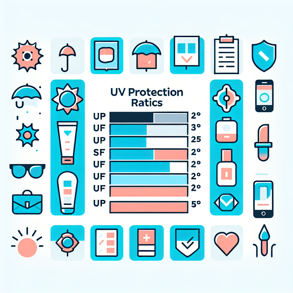 UPF 등급별 자외선 차단율을 나타내는 비교 차트