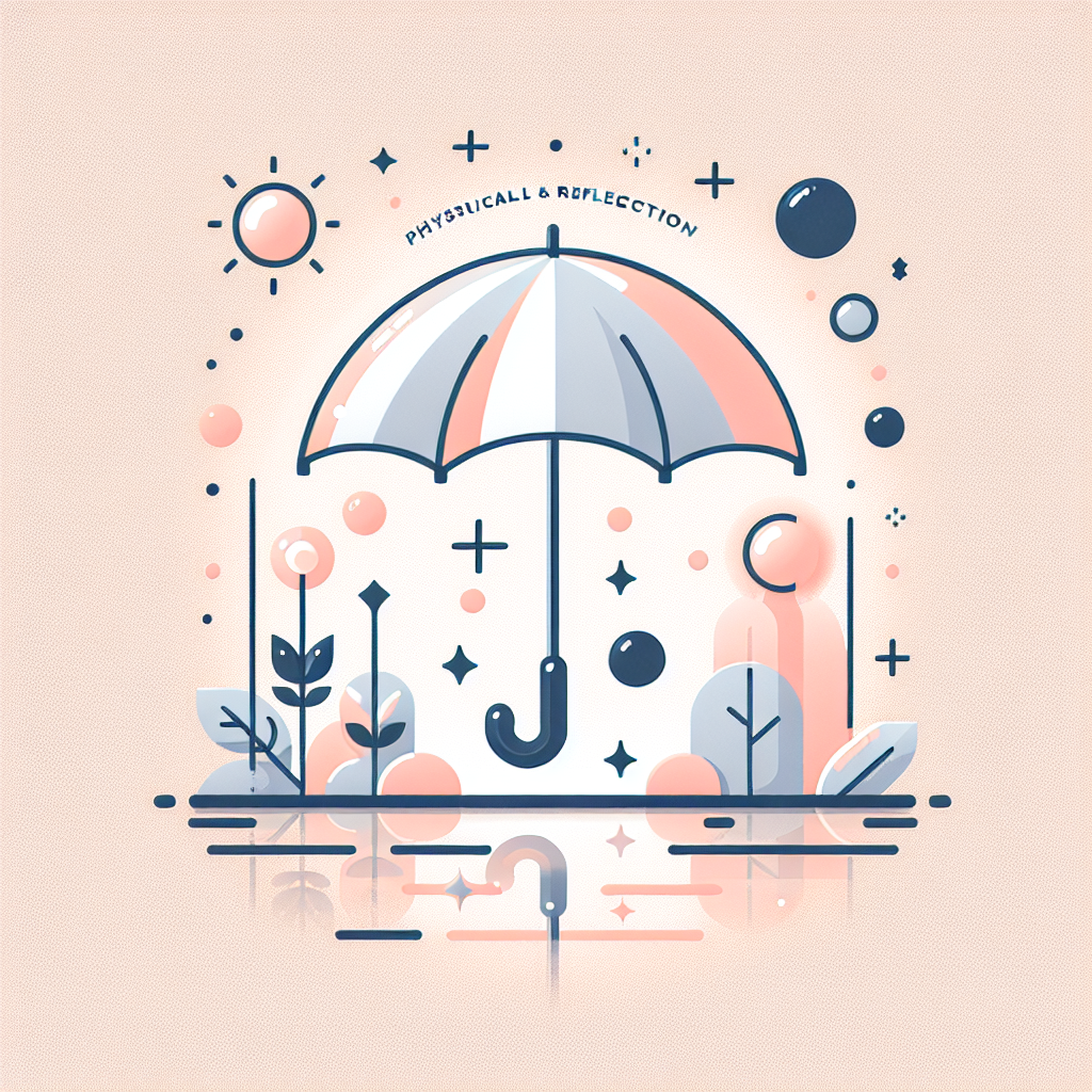 자외선 차단 양산의 물리적 반사 원리 도식