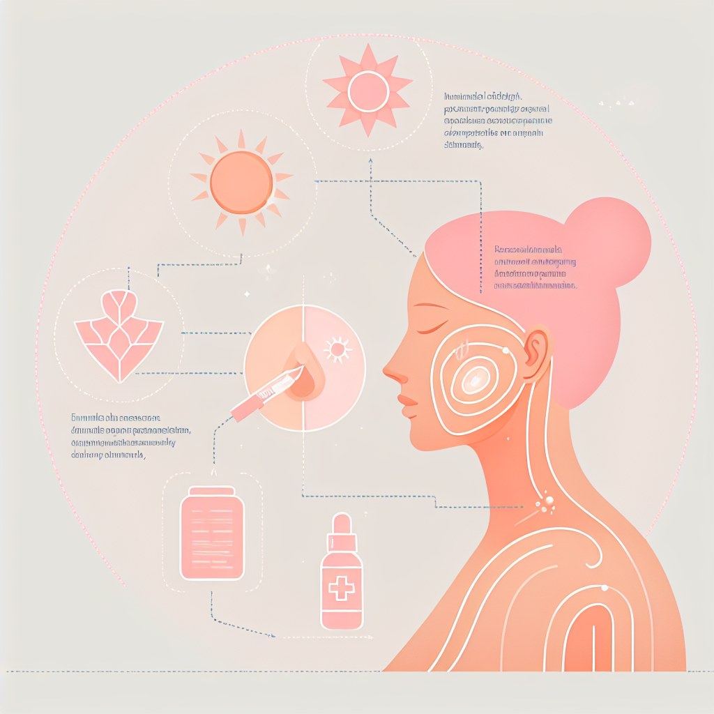 자외선 피부 노화 메커니즘 설명 다이어그램