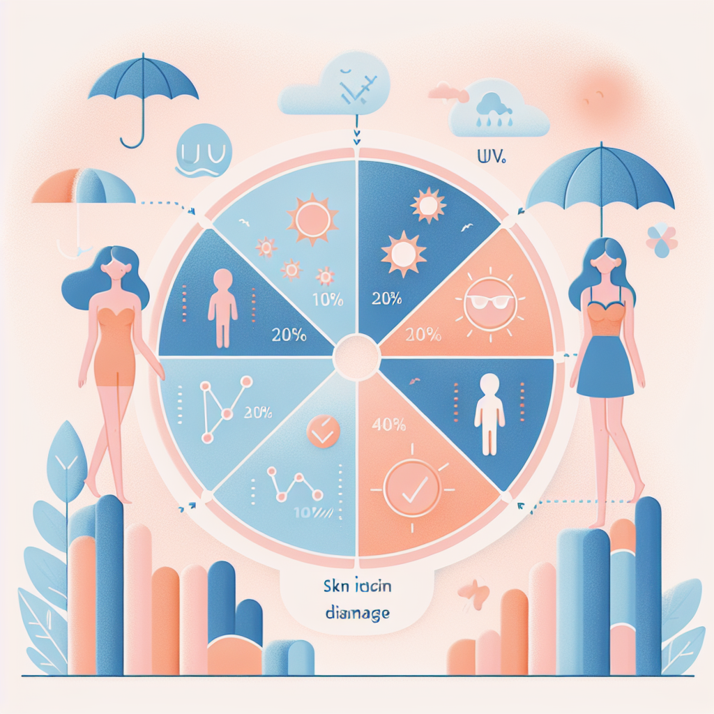 계절별 자외선 지수와 피부 손상률 그래프