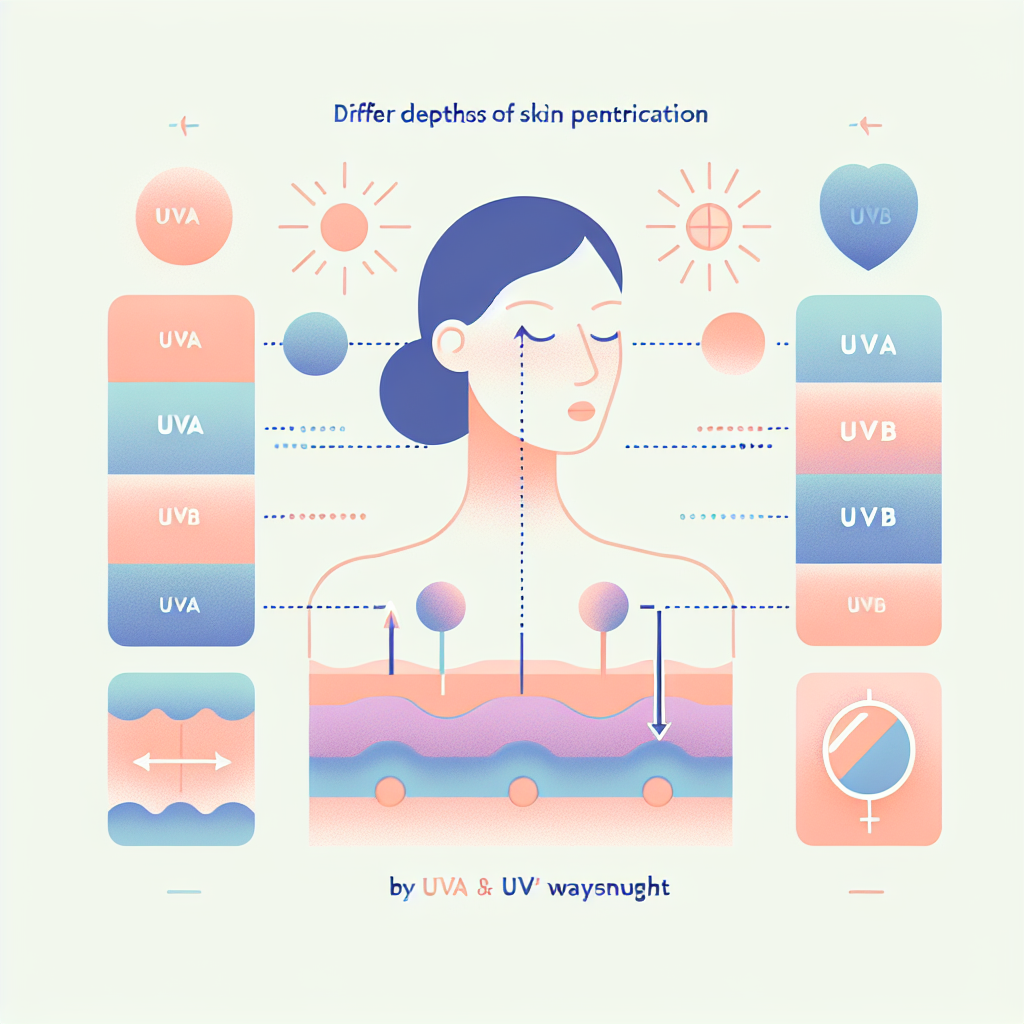 UVA UVB 파장별 피부 침투 깊이 비교