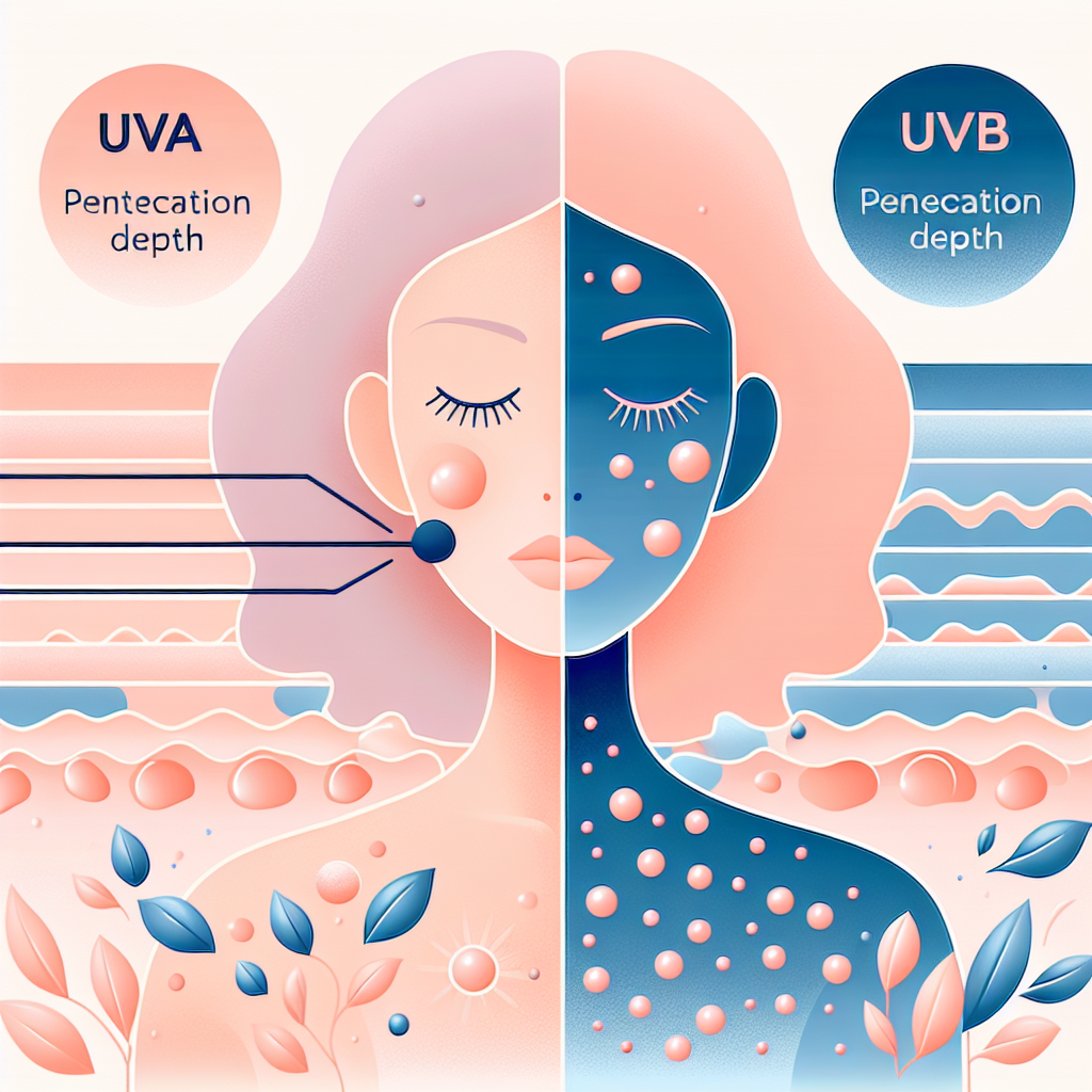 UVA와 UVB의 피부 침투 깊이 비교
